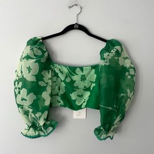 Selkie Puff Sleeve Summer Field Crop Top